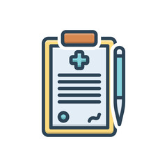 Color illustration icon for medical report