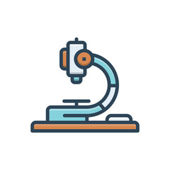 Color illustration icon for microscope