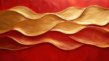 Soft golden lines on red background