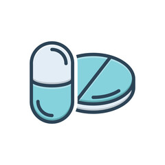 Color illustration icon for drug
