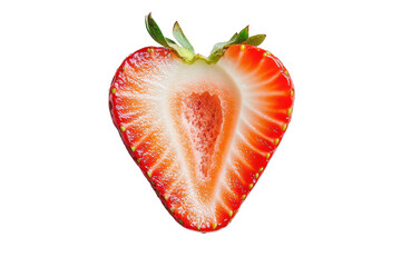 Fresh Halved Strawberry with Isolated on Transparent Background
