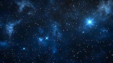 Fototapeta premium Celestial Night Sky With Bright Stars And Nebulae