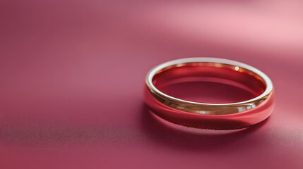 Valentine's Day Concept Wedding Band Romantic Symbol of Love Featuring a Wedding on a Soft Pink Surface, Ideal for Celebrating Engagements and Weddings, Perfect for Stock Photography