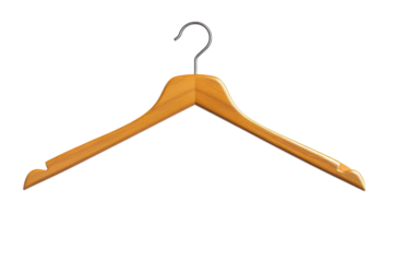 Wooden Clothes Hanger with Isolated Non-Slip Grip with isolated on transparent background