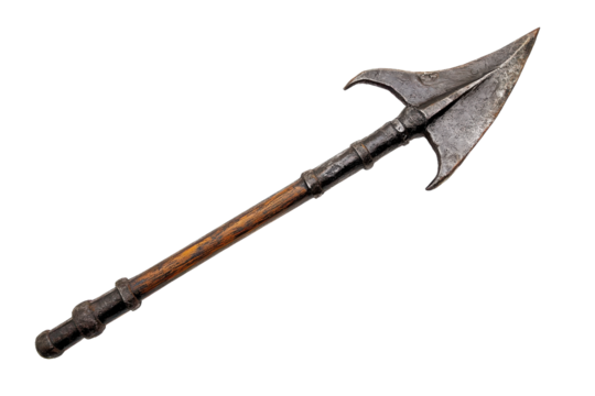 Hand Holding a Steel Harpoon with Isolated Background with isolated on transparent background