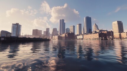 Fototapeta premium Boston Skyline (16K Resolution Ultra Photorealistic)