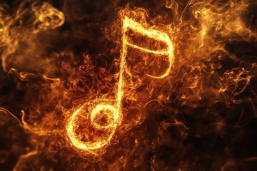 Musical notes formed by smoke trails in air, studio strobe lighting, intricate smoke detail, with copy space