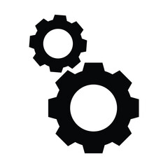 gear flat icon black set