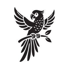 Elegant Black and White Parrot Design