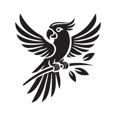 Elegant Black and White Parrot Design