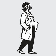 Doctor image silhouette vector art and illustration