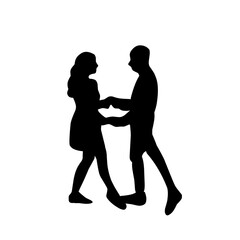 Silhouettes of bride and groom