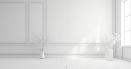 Fototapeta premium aesthetic random white room background