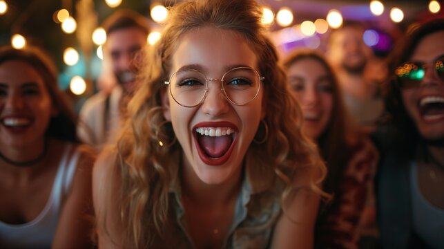 Celebrating a Correct Trivia Answer: A Close-Up of a Team of Happy Individuals. Teamwork, success, celebration, knowledge sharing, intellectual games,Trivia Day