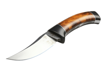 Modern Tactical Jackknife with Serrated Edge and Black Finish with isolated on transparent background