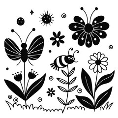 floral background with butterflies