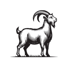 goat outline vector art black color.