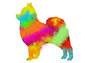 Vibrant Abstract Watercolor Animal Art, Dog Art.