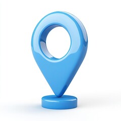 a blue pin with a circle on it