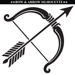 Bow and arrow silhouette vector illustration