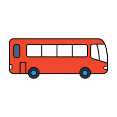 red bus isolated on white