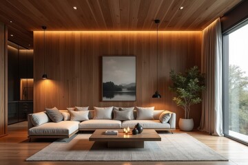 Modern Living Room with Cozy Sofa and Natural Light