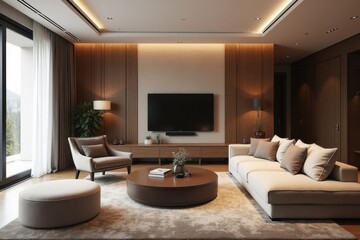 Modern Living Room with Cozy Furniture and Natural Light