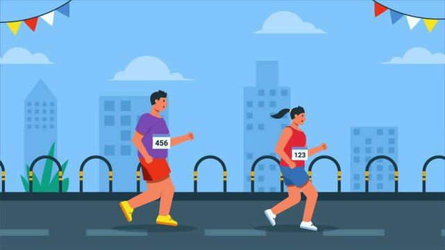 Outdoor Couple Running Activity