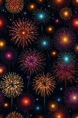 Naklejka premium fireworks on the night sky