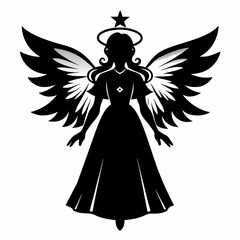 Christmas Angel Black silhouette