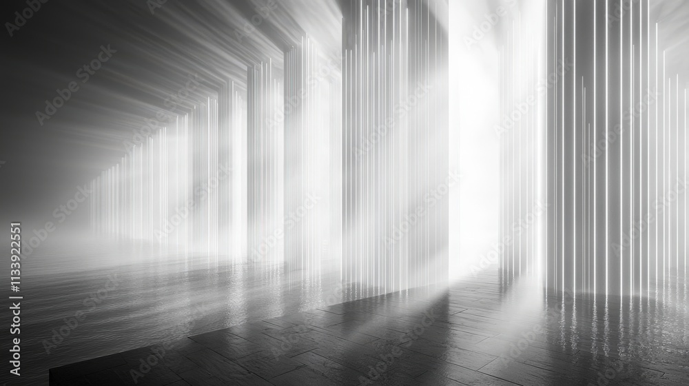 Fototapete mesmerizing vertical light display urban setting digital art futuristic environment aerial view mode