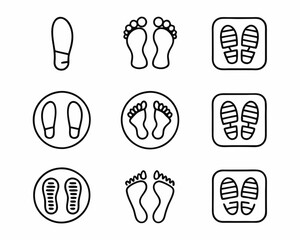 Footprint Icons Shoes, Bare Feet, Sole Prints, Graphic Design