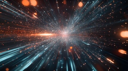 Fototapeta premium Abstract Light Streaks Converge In A Cosmic Display