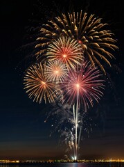 fireworks in the night sky