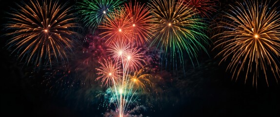 Naklejka premium fireworks in the night sky