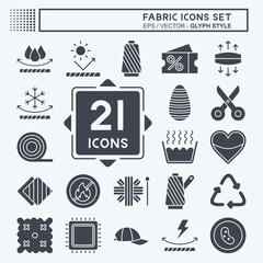 Icon Set Fabric. related to Education symbol. glyph style. simple design editable