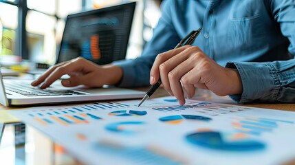 A graphic designer working on a colorful digital project on a dual-screen setup.