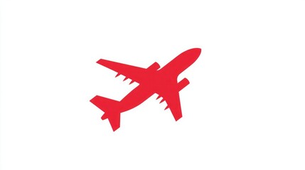 Obraz premium A simple, minimalist airplane icon against a white background, representing modern air travel. 