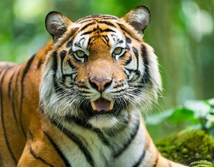 Obraz premium Sumatran Tigers: Majestic Predators in Indonesia's Rainforests