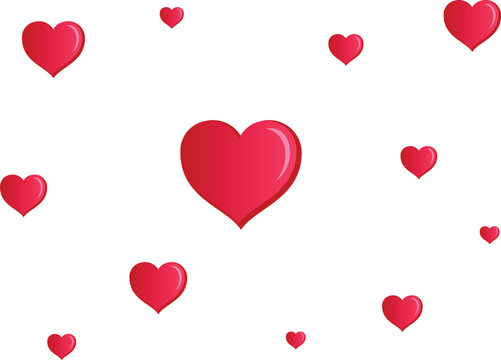 Naklejki Red heart on, heart icon, like and love vector