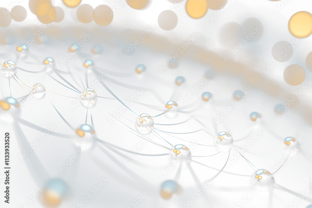 Aufkleber abstract network connection spheres.