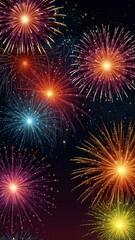 Naklejka premium fireworks on the background