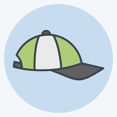 Icon Cap. related to Fabric symbol. color mate style. simple design editable