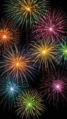 Fototapeta premium fireworks on the night sky