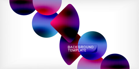 Color geometric shapes background shadow circles