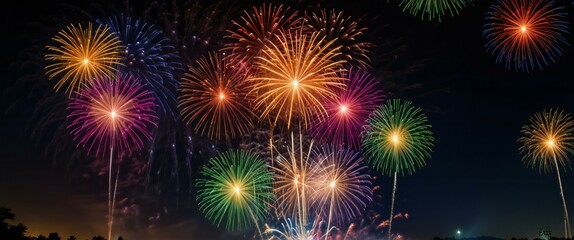 Naklejka premium fireworks in the night sky