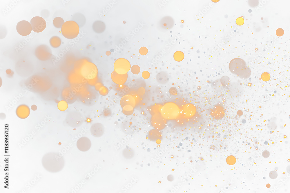 Aufkleber Abstract glowing particles and bokeh lights on Transparent background.