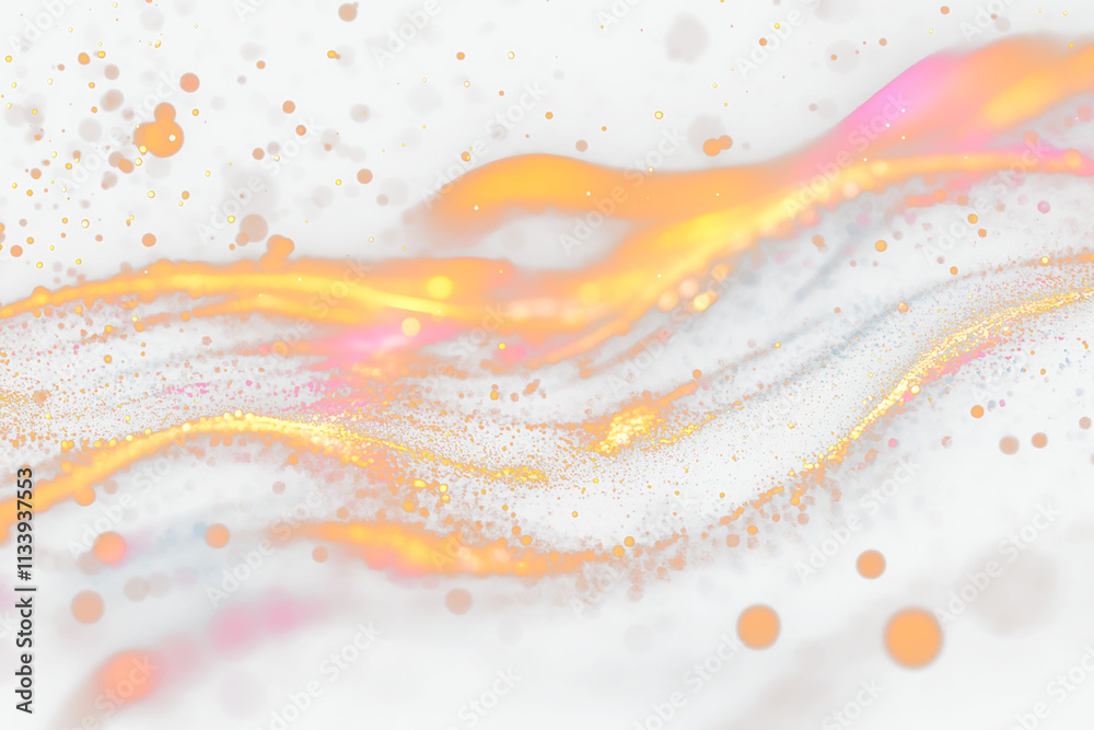 Poster transparent abstract glowing particles wave.