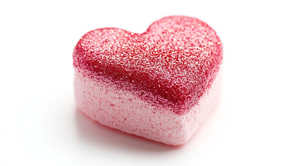 Obraz premium Heart-shaped marshmallow with sparkling sugar for Valentine's Day celebration