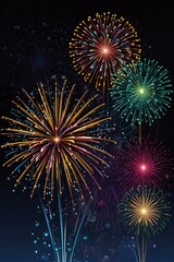 fireworks on the night sky